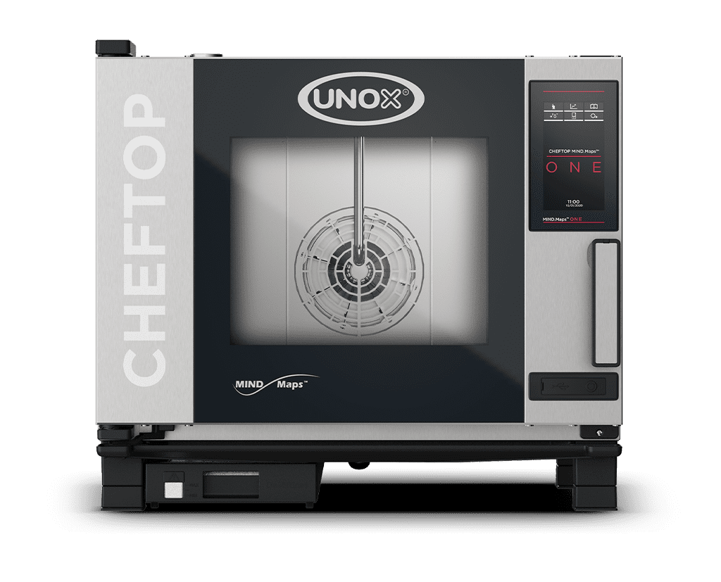 5 trays GN 1/1 Render of UNOX CHEFTOP MIND.Maps™ ONE commercial combi oven XEVC-0511-E1RM-MS.
